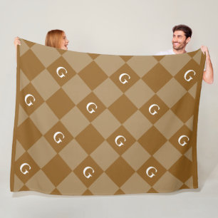 Monogram Initial Diamond - Luxury Look Blanket Fleecedecke