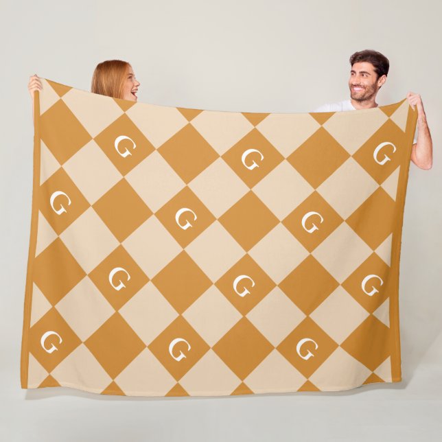 Monogram Initial Diamond - Luxury Look Blanket Fleecedecke (Beispiel)
