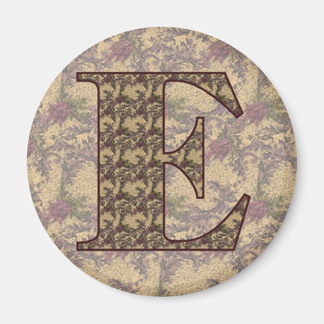 Monogram Initial E Elegant Floral Magnet (Vorne)