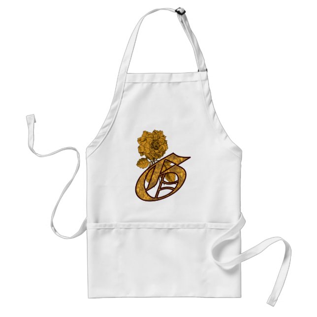 Monogram Initial G Gold Peony Schürze (Vorne)