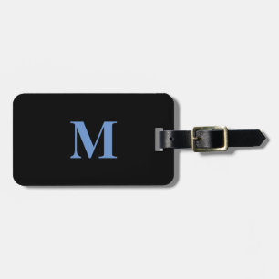 Monogram Initial Gift Favor Cornflower Blue Black Gepäckanhänger