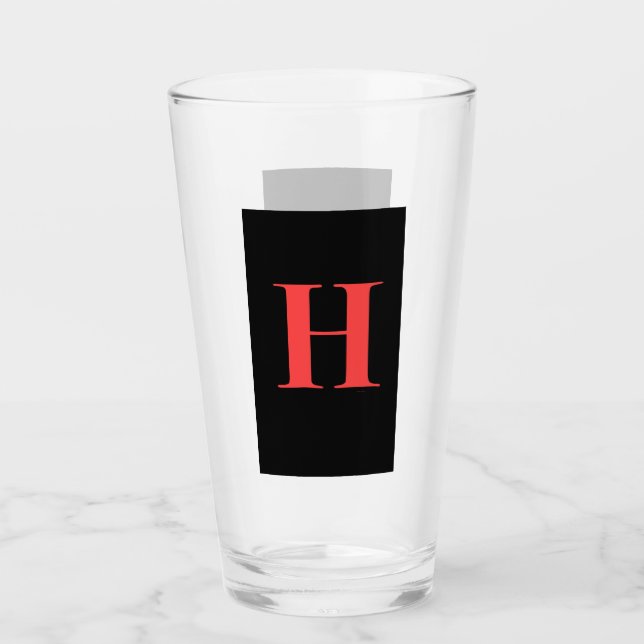 MONOGRAM INITIAL H Beer Glas (Vorderseite)