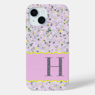 MONOGRAM INITIAL H LILAC KLEINE BLUME Case-Mate iPhone HÜLLE
