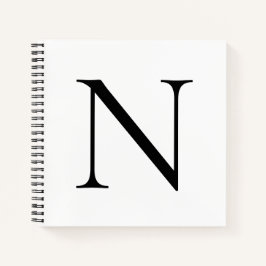 Monogram, initial individualized White Black Notizbuch