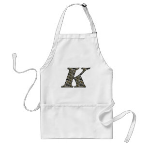 Monogram Initial K Hydrangea Floral Schürze