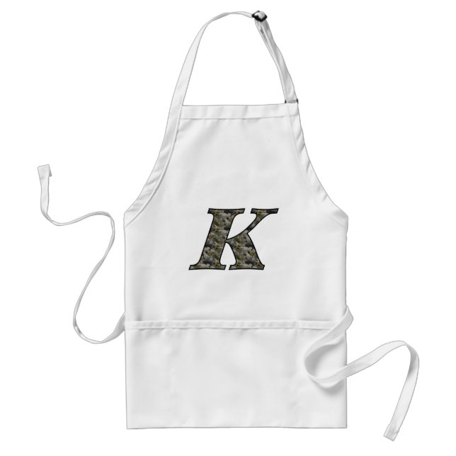 Monogram Initial K Hydrangea Floral Schürze (Vorne)