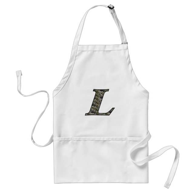 Monogram Initial L Hortensien Blumen Schürze (Vorne)