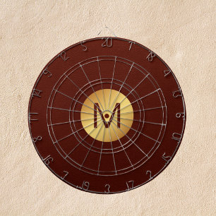 Monogram, Initial l Modern Red & Gold Game Room Dartscheibe