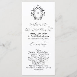 Monogram Initial Minimal Wedding Program Programm