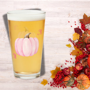 Monogram Initial mit Pink Pumpkin Glas