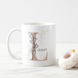 Monogram Initial Modern Letter L Boho Personalisie Kaffeetasse