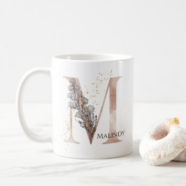 Monogram Initial Modern Letter M Boho Personalisie Kaffeetasse
