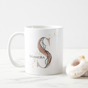 Monogram Initial Modern Letter S Boho Personalisie Kaffeetasse
