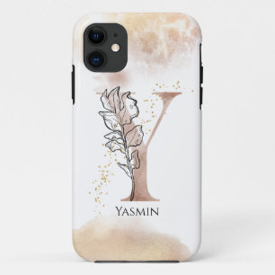 Monogram Initial Modern Letter Y Boho Personalisie Case-Mate iPhone Hülle