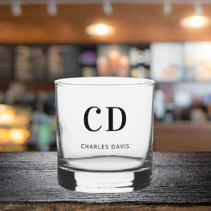 Monogram Initial Name einfach Whiskyglas