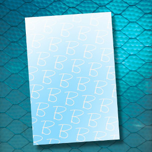 Monogram Initial Pastellblau Gradient Moderne Chic Post-it Klebezettel