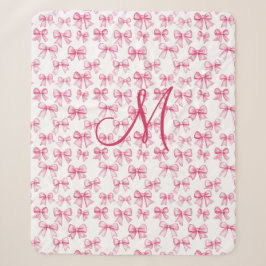 Monogram Initial Pink Bow Coquette Ästhetische Gir Sherpadecke