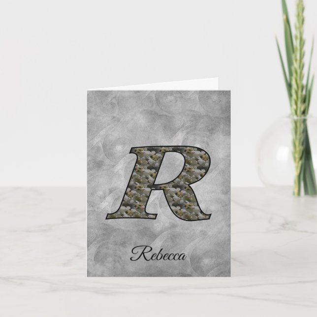 Monogram Initial R Hydrangea Flowers Personalized (Vorderseite)