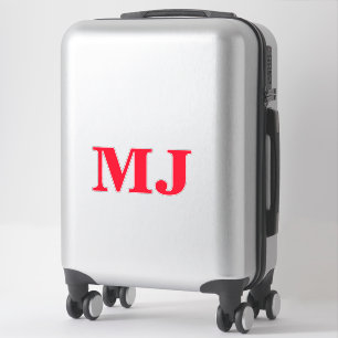 Monogram Initial Red Bold Individuelle Name Label