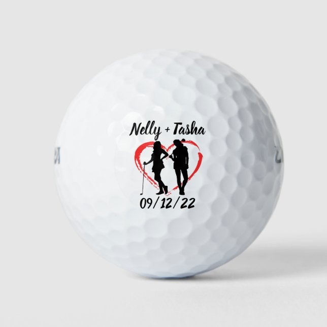 Monogram Initial und Name Personalisierte Golfbäll Golfball (Vorderseite)