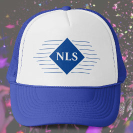 Monogram-Initialen auf einem Trucker-Hut Truckerkappe