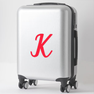 Monogram-Initialen Letter Red Bold Individuelle Na Aufkleber