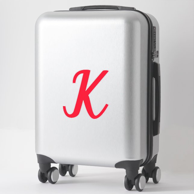 Monogram-Initialen Letter Red Bold Individuelle Na Aufkleber (Koffer)