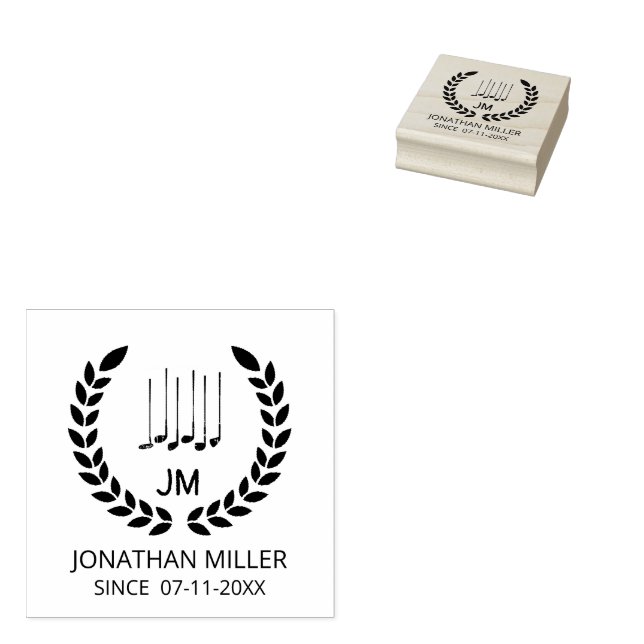 Monogram-Initialen von personalisierten Golfklubs Gummistempel (Stempel)