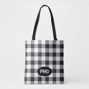 Monogram-Initialen von White Black Buffalo, Karier Tasche