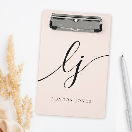 Monogram Initials Beruflich Minimaler Skriptname Mini Klemmbrett