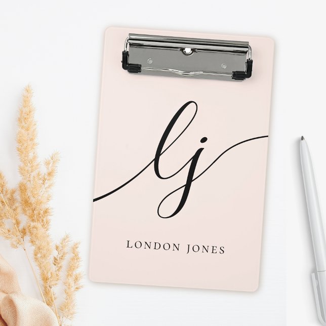 Monogram Initials Beruflich Minimaler Skriptname Mini Klemmbrett (Von Creator hochgeladen)