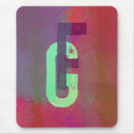 Monogram Initials Grunge Funky Purple Green Art Mousepad