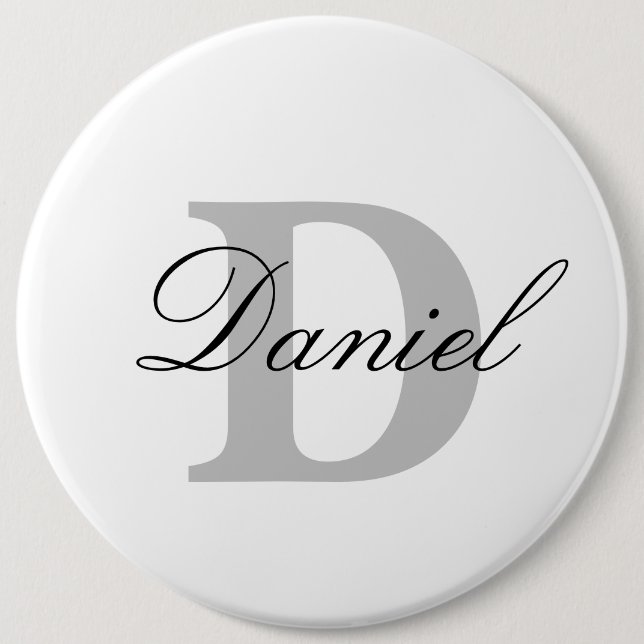 Monogram Initials Individuelle Name Hochzeiten Geb Button (Vorderseite)