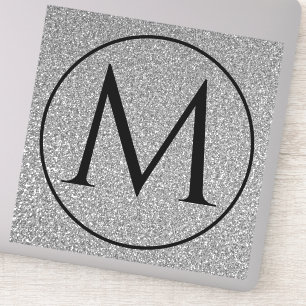 Monogram Initials Individuelle Name Schwarz-weiß  Aufkleber