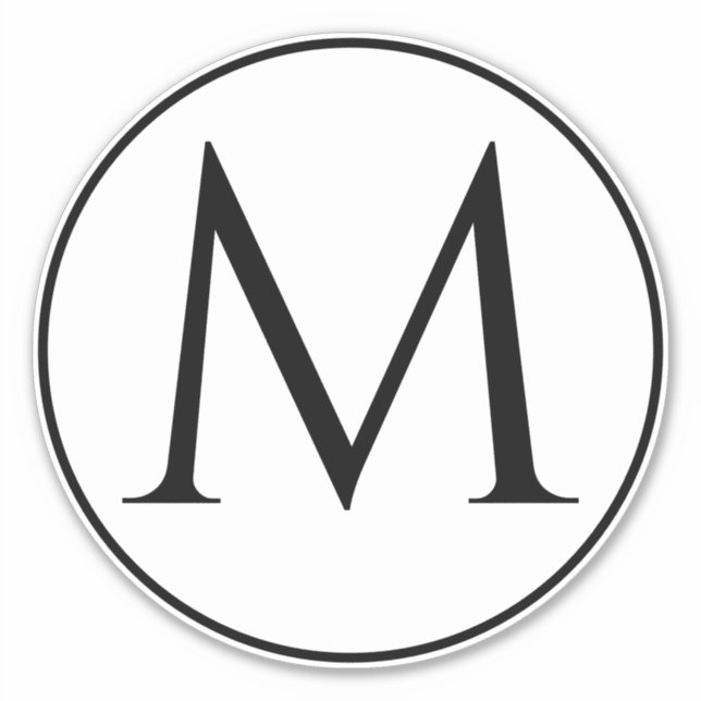 Monogram Initials Individuelle Name Schwarz-weiß T Aufkleber (Vorderseite)