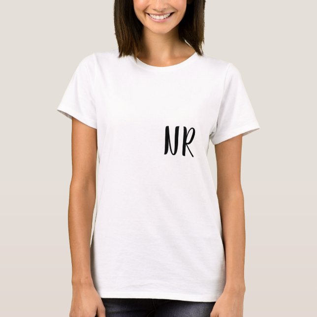 Monogram Initials Modern Stylish Trendy Design T-Shirt (Vorderseite)