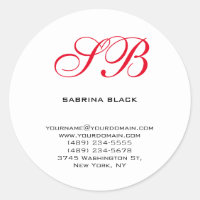 Monogram Initials Name Adresse E-Mail Telefon