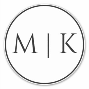 Monogram Initials Name Einfache Minimale Hochzeit Aufkleber