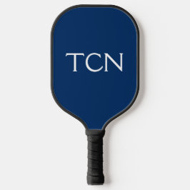 Monogram Initials Navy Blue White Trendy Pickleball Schläger