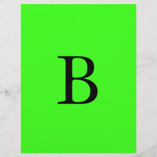 Monogram Initials Neon Green Bright Cool Briefbogen