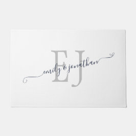 Monogram Initials Paare Names White Fußmatte