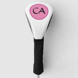 Monogram Initials Pink Black Typografy Golf Headcover