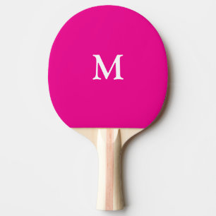 Monogram Initials Pink Orange Gastgeschenk Gift Tischtennis Schläger