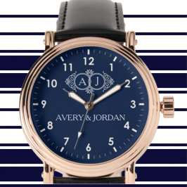 Monogram initials wedding frame minimal design armbanduhr