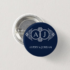 Monogram initials wedding frame minimal design button