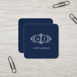 Monogram initials wedding frame minimal design quadratische visitenkarte