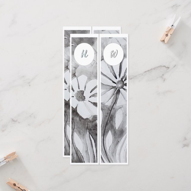 Monogram Initials Whimsical Two Lesezeichens (Vorderseite/Rückseite Beispiel)