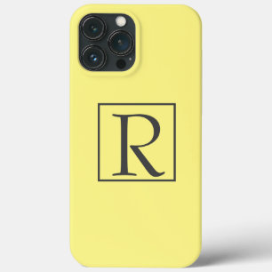 Monogram Initials Yellow Gray Custom Classy Case-Mate iPhone Hülle