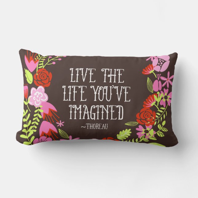 Monogram Inspiration Live Life Imaging Zitat Lendenkissen (Vorderseite)