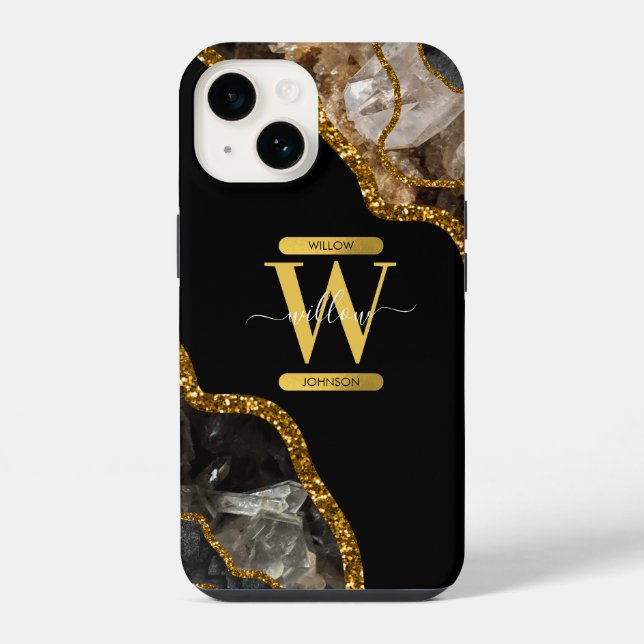Monogram iPhone 14 Hülle (Rückseite)